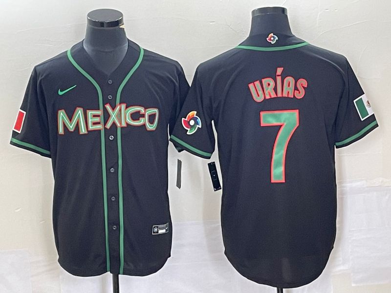 Men 2023 World Cub Mexico #7 Urias Black green Nike MLB Jersey14->more jerseys->MLB Jersey